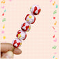 Hand Painted Starfish Acrylic Beads 16mm Christmas Cap Series 5pcs 8