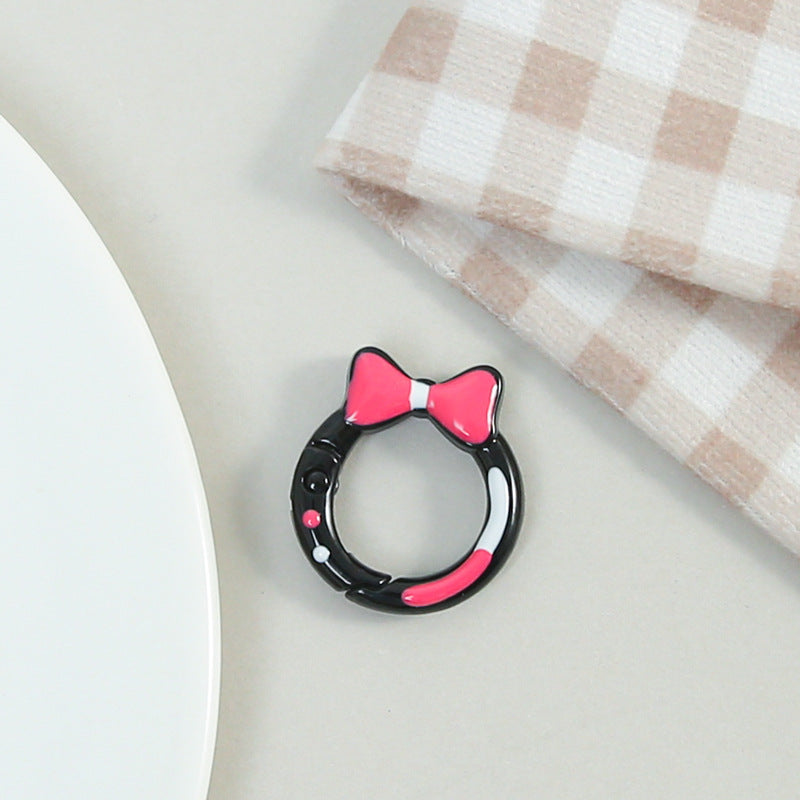 Zinc Alloy Bow Trigger Keyrings 27mm Baking Painted 6pcs 7