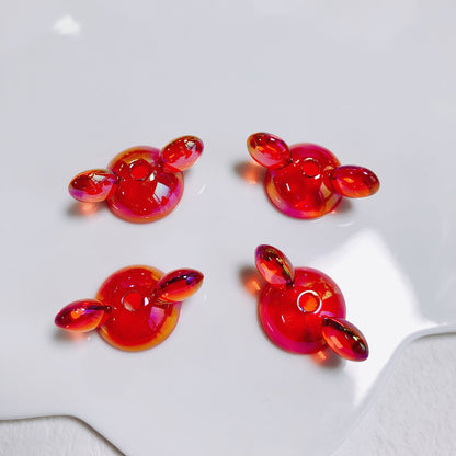 UV Plating Mickey Acrylic Bead Caps 18mm Glossy Mixed Colors 20pcs 31