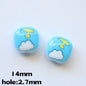 Doraemo Series Acrylic Square Beads 13mm Light Blue White 20pcs 8