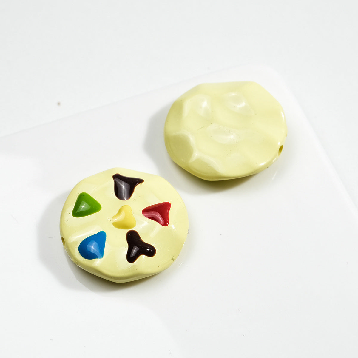 Painted Cookies Acrylic Beads 25mm Colorful Baking Design 50pcs 11