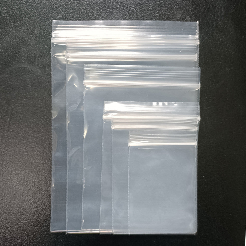 Transparent PE Plastic Zip Lock Bags Clear Resealable 100pcs 4x6-28x40cm 3