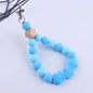 Rose Silicone Bead Wristlet Keychain Floral Charm Pastel Colors 11