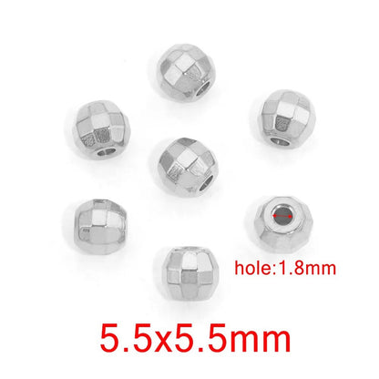 Stainless Steel Faceted Metal Beads 3-6.5mm Mixed Gold and Steel 10pcs 9