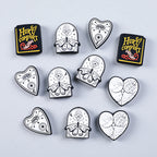 Silicone Focal Beads Gothic Wind Heart With Hurt Comfort Charm 20pcs 3