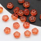 Czech Glass Beads Flat Pumpkin 9.5mm Translucent Orange 40pcs