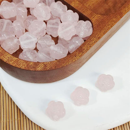 Imitation Jade Five-Petal Resin Beads 12mm Translucent Pastel 10pcs 9