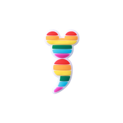 Silicone Focal Beads Butterfly Ribbon Layered Text 20pcs 7