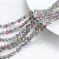 Electroplated Heart Glass Beads 8mm Transparent Mixed Colors 50pcs 13