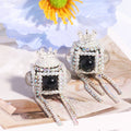 Polymer Clay Cube Rhinestone Beads 21mm Tassel Decorative 10pcs 6