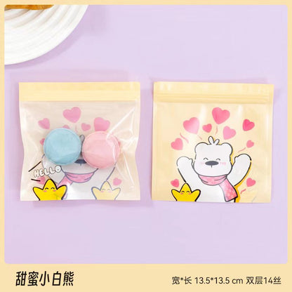 Top Seal Zip Lock Bags 13.5cm Pastel Animal Pattern 10pcs 3