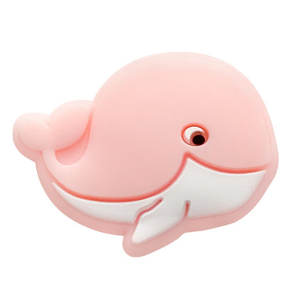 Silicone Focal Beads Whale Side Profile 20pcs 3