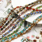 Gilded Oval Seed Glass Beads 4x6mm Plated Gold Frame 96pcs
