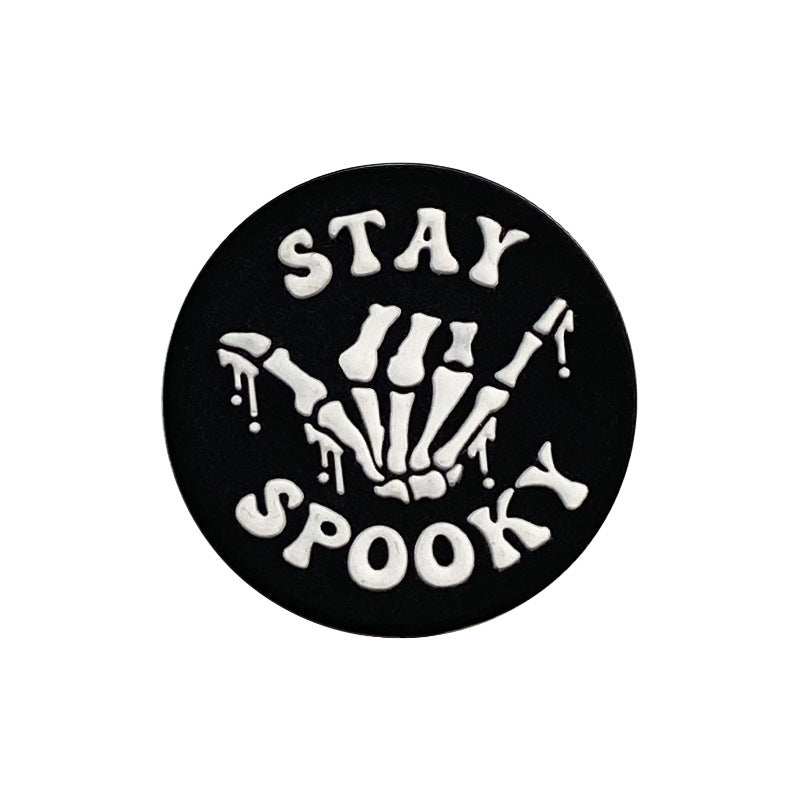 Silicone Focal Beads Ghost Finger Stay Spooky Lettering 20pcs 5