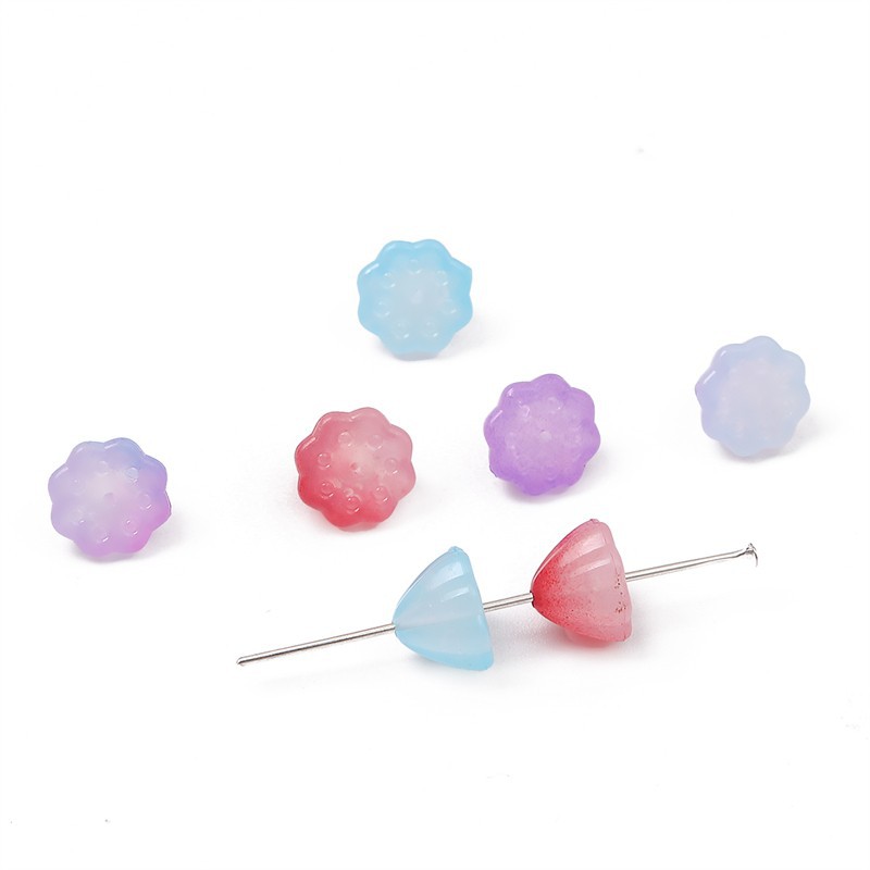 Gradient Lotus Seed Acrylic Beads 10mm Translucent Textured 100pcs 5