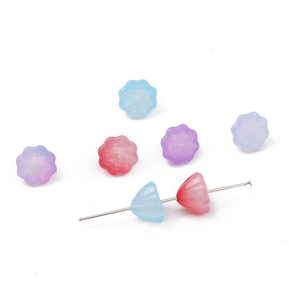 Gradient Lotus Seed Acrylic Beads 10mm Translucent Textured 100pcs 5