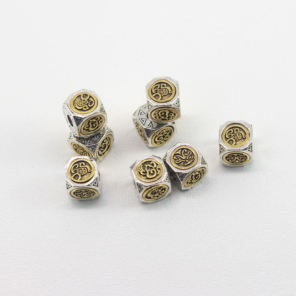 Square Metal Beads 11mm Mythical Creature Antique Silver Gold Tone 10pcs 2