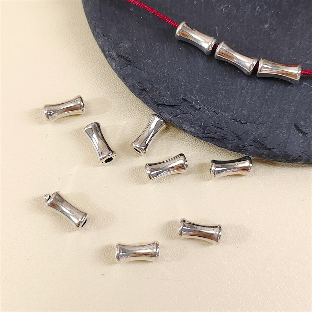 Tube Metal Beads 6mm 8mm Smooth Bamboo Joint Zinc Alloy 100pcs 3
