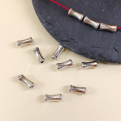 Tube Metal Beads 6mm 8mm Smooth Bamboo Joint Zinc Alloy 100pcs 3