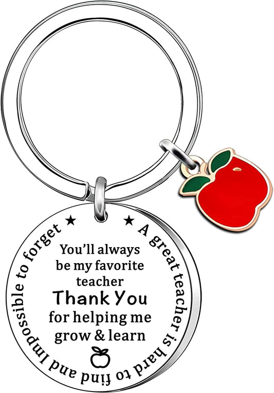 Apple Rainbow Keychain Stainless Steel Teacher Gift Charm 2