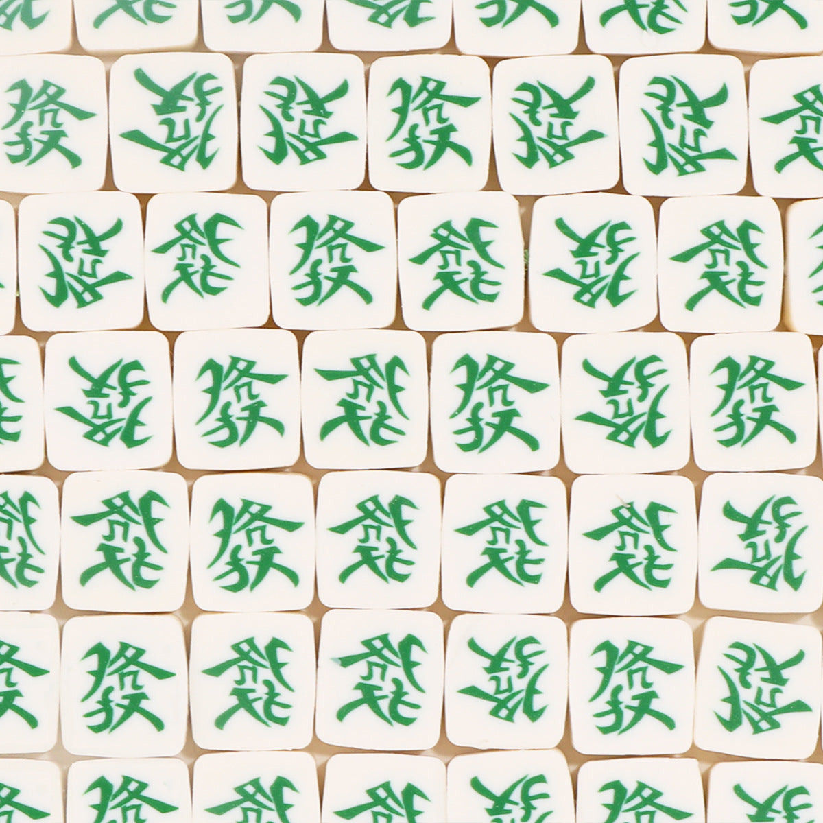 Flat Clay Beads 9x10mm Mahjong Tile Design Polymer 100pcs 12
