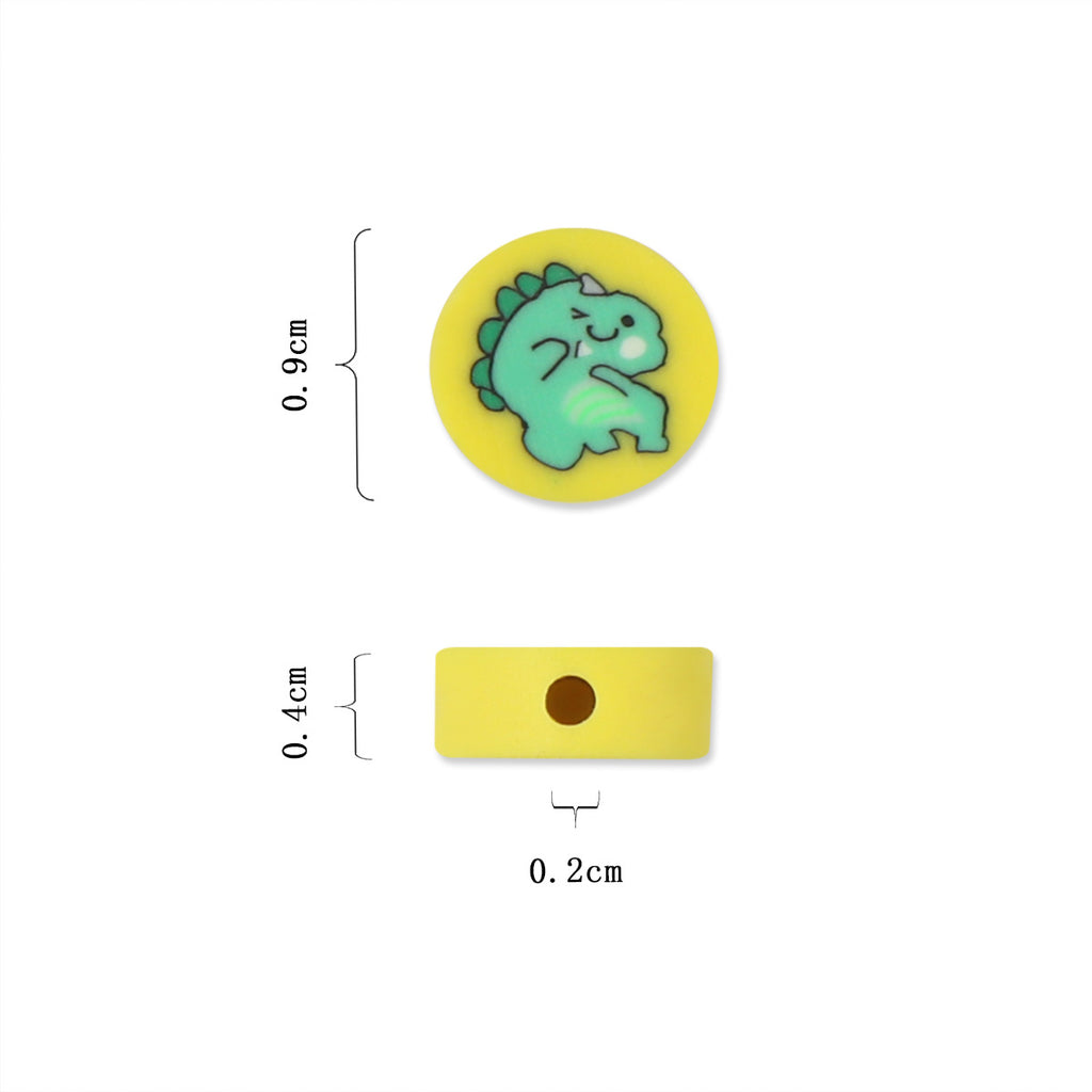 Flat Clay Beads 9mm Cute Animal Series Pastel Colors 100pcs 4