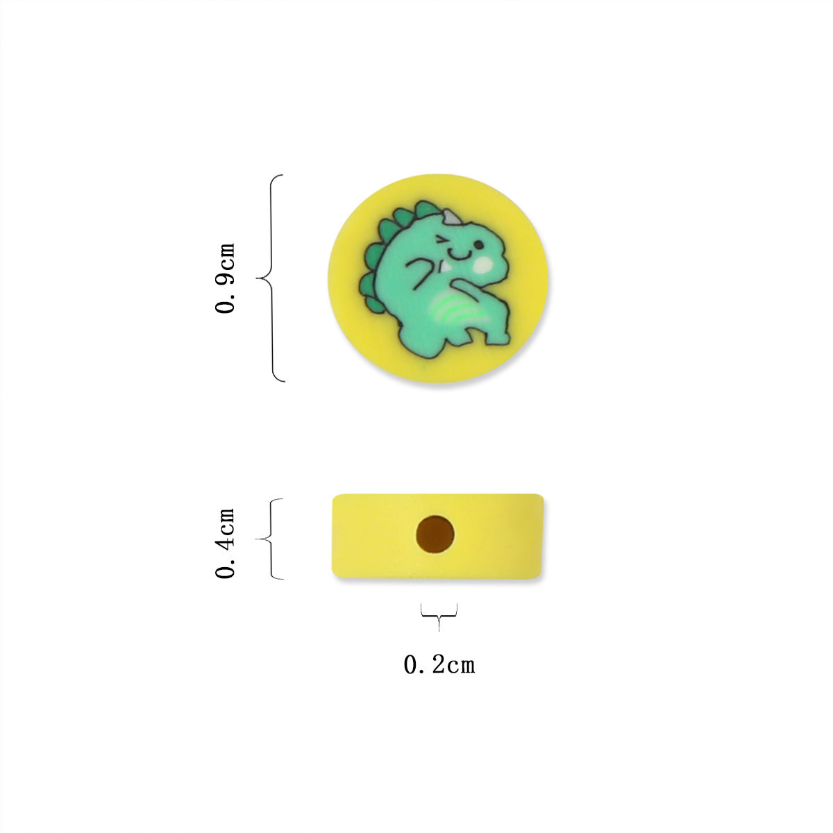 Flat Clay Beads 9mm Cute Animal Series Pastel Colors 100pcs 4