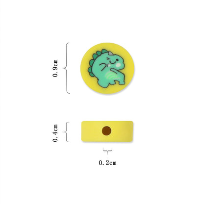 Flat Clay Beads 9mm Cute Animal Series Pastel Colors 100pcs 4