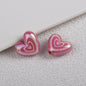 Plating Heart Acrylic Beads 18mm Spiral Pattern Glossy 50pcs 11