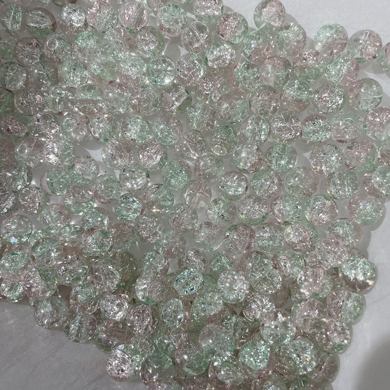 Crackle Round Glass Beads 10mm Vibrant Colors Sparkling Texture 100pcs 10