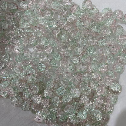 Crackle Round Glass Beads 10mm Vibrant Colors Sparkling Texture 100pcs 10