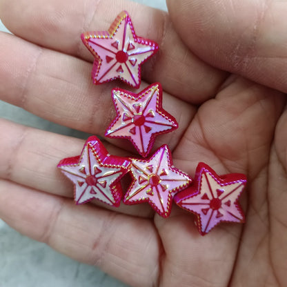 Plating Star Acrylic Beads 19mm UV Enamel Shine 100pcs 4