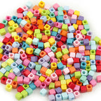 Solid Color Rounded Square Acrylic Beads 7mm Large Hole 100pcs 5