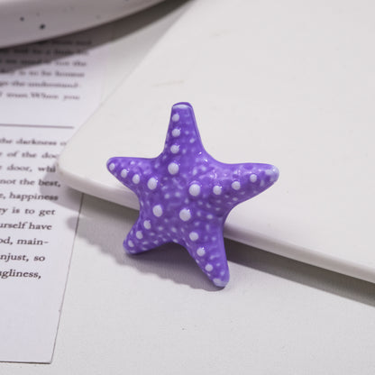 Gradient Starfish Acrylic Beads 21/38mm Two-Color Textured 10pcs 7