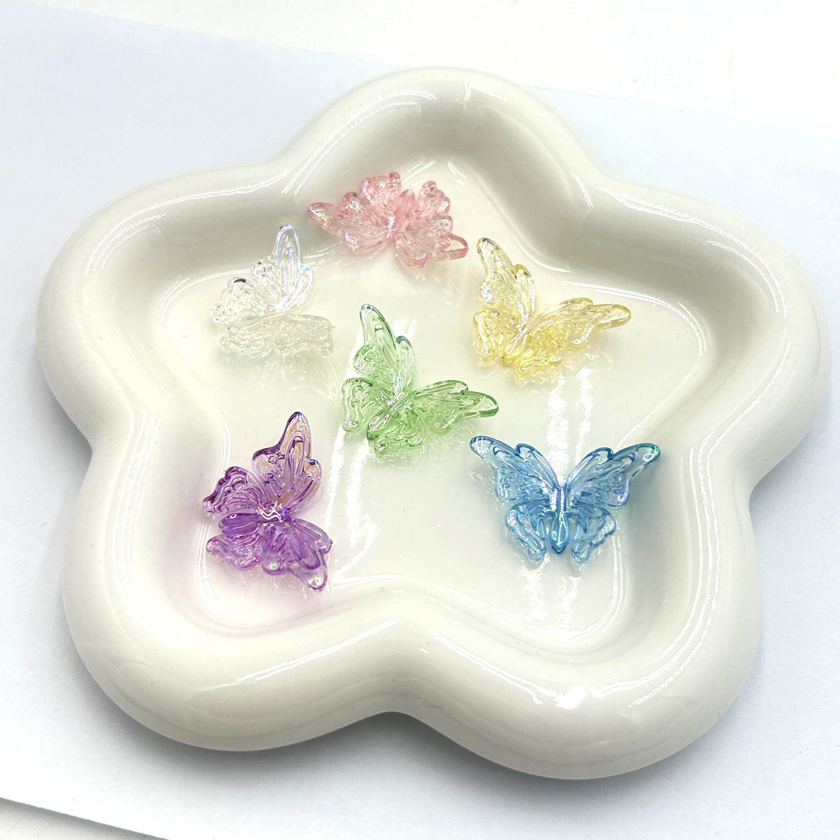 Transparent Butterfly Acrylic Beads 22x33mm Vertical Hole 1pc 3
