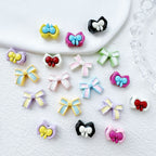 Bow Metal Beads 14mm 16mm Baking Painted Two-Color Alloy 10pcs 2