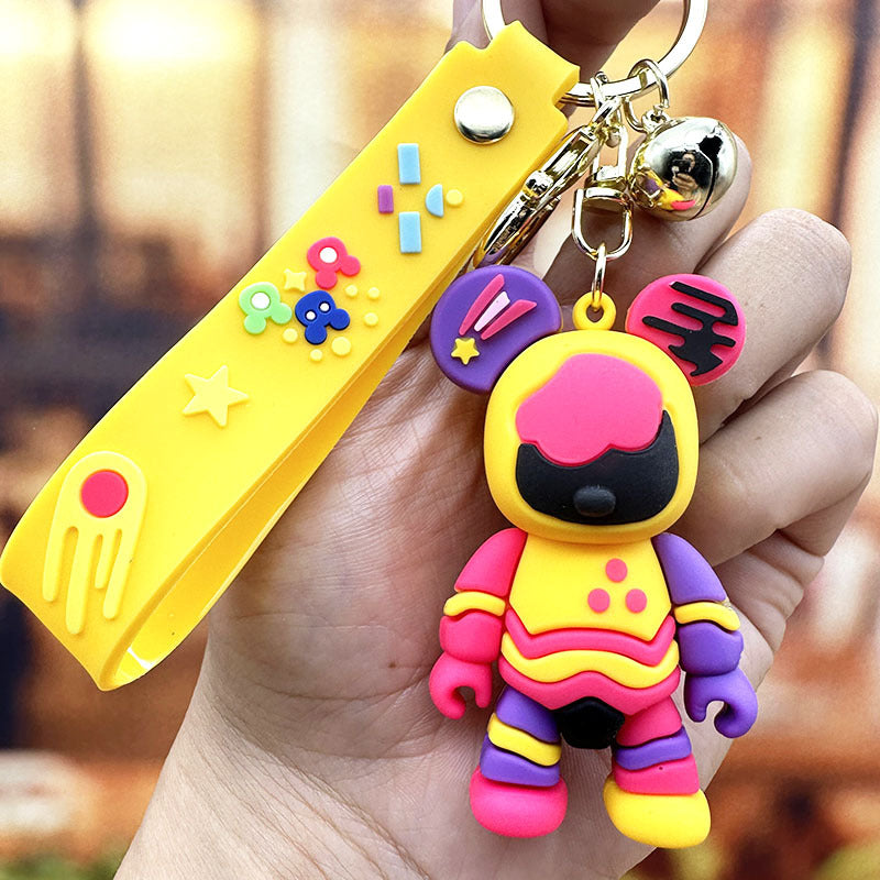 PVC Graffiti Bear Keychain Trendy Street Art Design 10