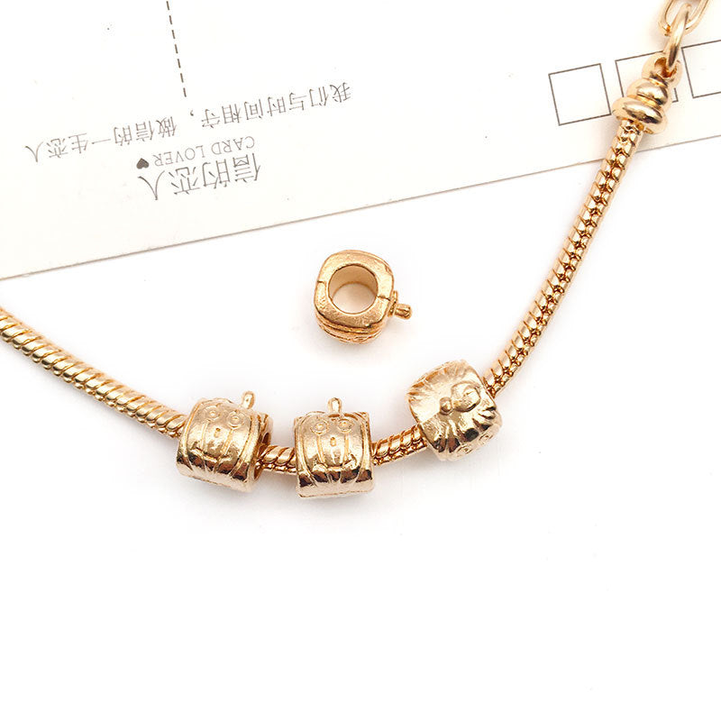 Large Hole Metal Beads Antique KC Gold Alloy Symbols 30pcs 14