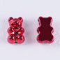 Plating Teddy Bear Acrylic Beads 18mm Metallic Colored 100pcs 9