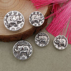 Flat Metal Beads 15mm 20mm Thai Elephant Ganesha Antique Silver Tone 20pcs