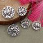 Flat Metal Beads 15mm 20mm Thai Elephant Ganesha Antique Silver Tone 20pcs