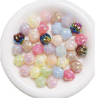 Glow Twisted Acrylic Beads 16mm Pastel Plating 20pcs 5