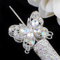 Double Sided Butterfly Rhinestone Beads 34mm Iridescent Alloy 2pcs 11