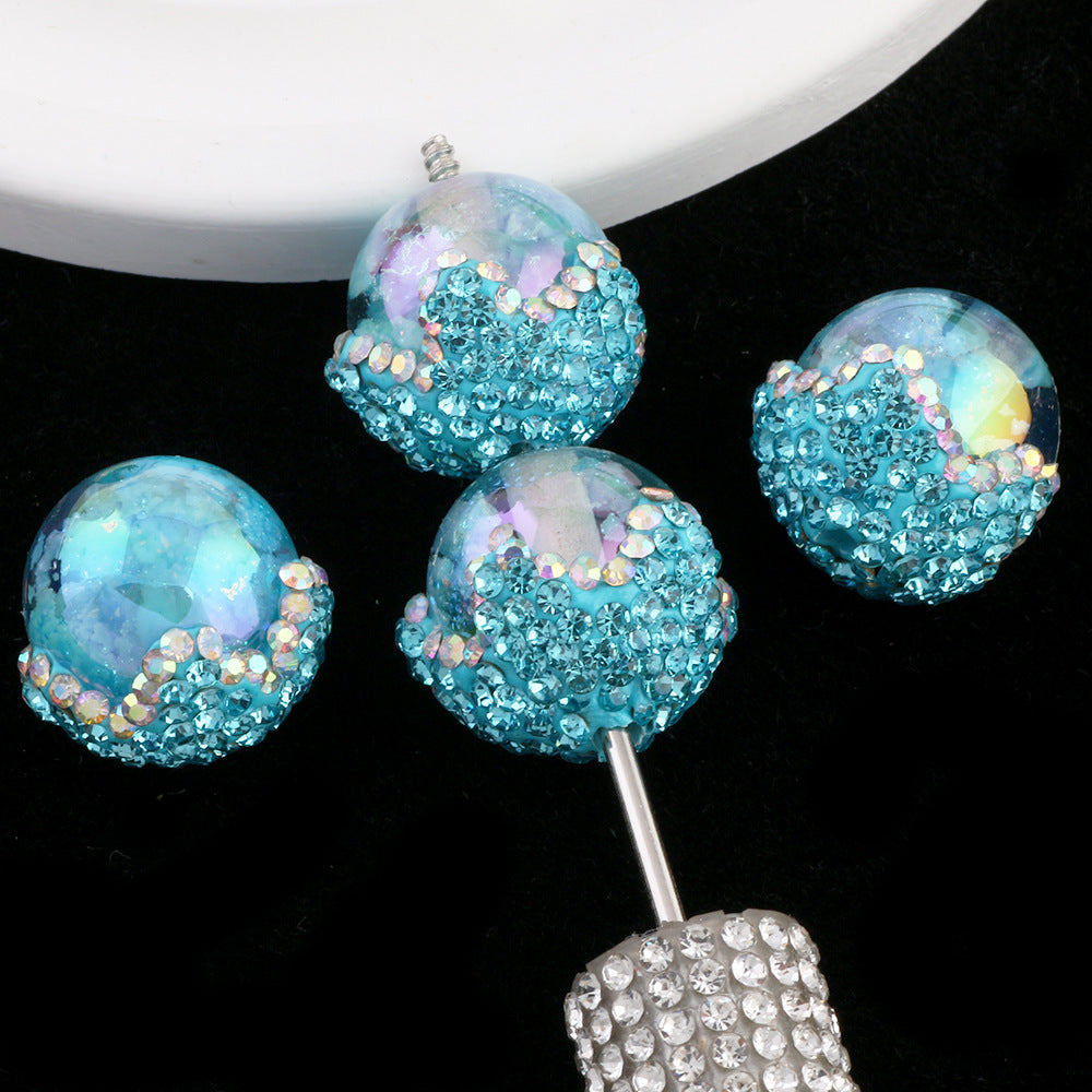 Embellished Bubblegum Beads 20mm Crown Claw Rhinestone Cloud Glossy 6pcs 7