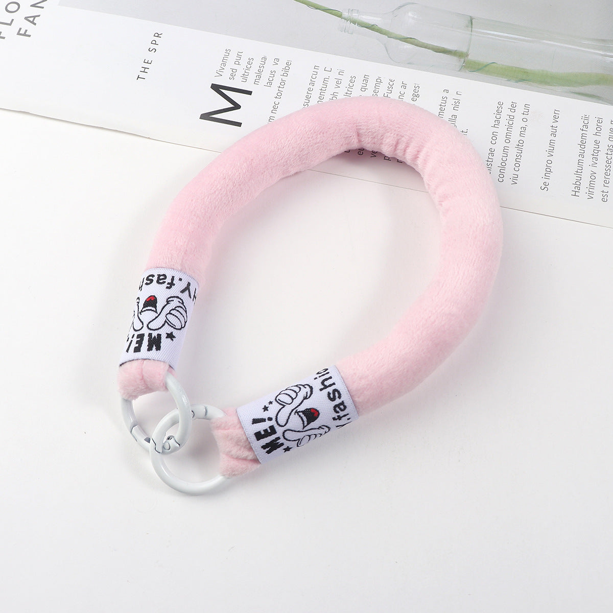 Plush Fabric Stuffed Lanyard Phone Keychain Soft Pastel Colors 2pcs 12