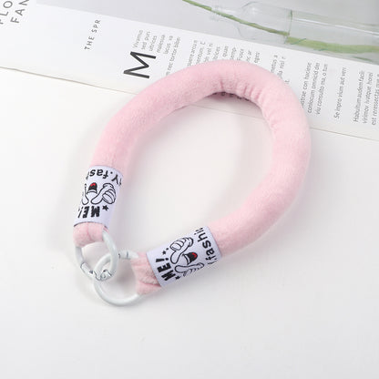 Plush Fabric Stuffed Lanyard Phone Keychain Soft Pastel Colors 2pcs 12