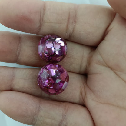 Shimmer Filled Round Acrylic Beads 16mm Colorful Mixed 50pcs 11