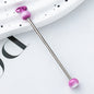 Beadable Keychain Pole Metal Electroplated Vibrant Colors 27