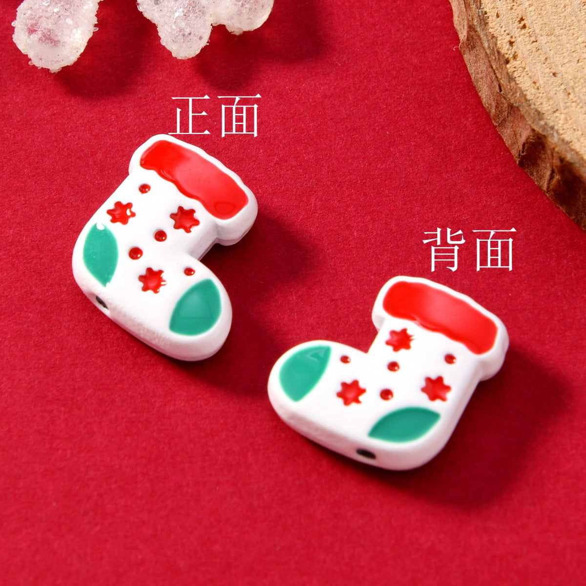 Christmas Series Enamel Metal Beads Festive Holiday Designs 10pcs 5