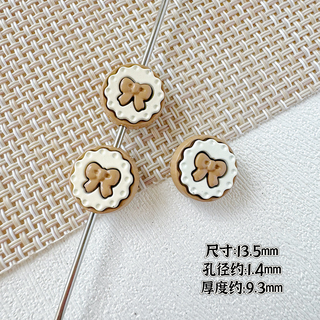 Bell and Bow Metal Beads 13mm Baking Painted Colorful 10pcs 17